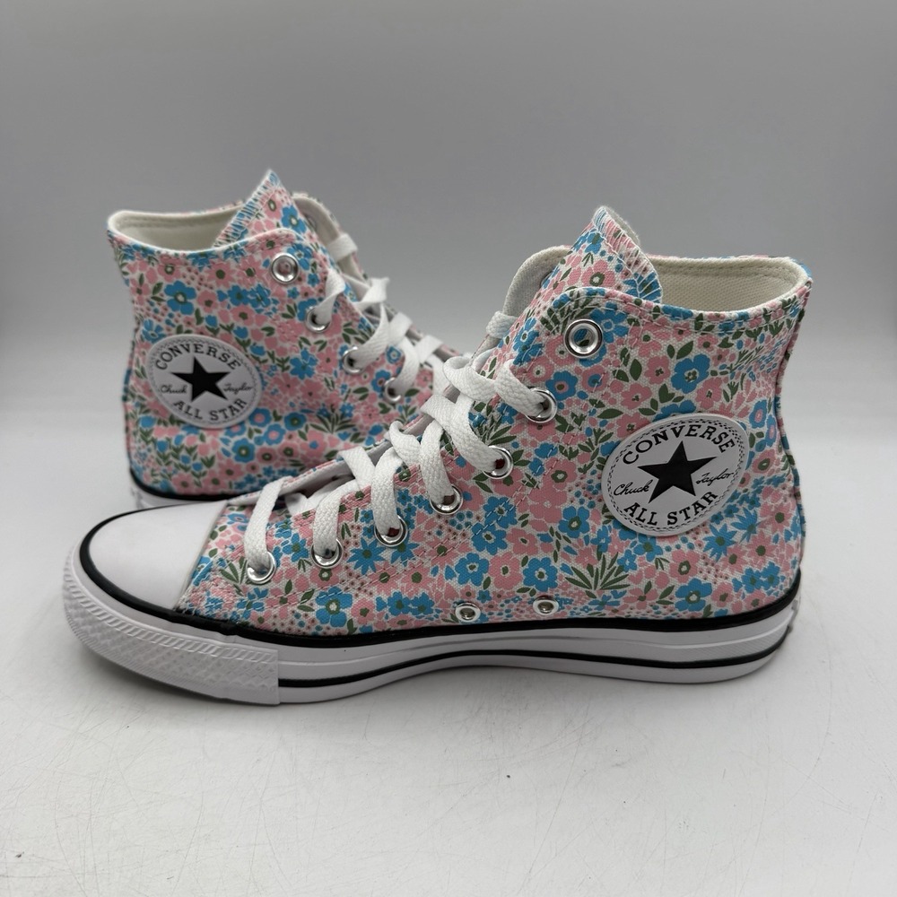 Converse Chuck Taylor All Star High Shoes Women Sz 8 Mini Flowers Floral A14980F - Picture 3 of 11